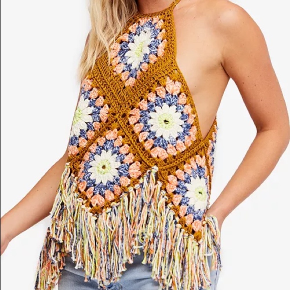 Free People's Crochet Halter Top. Wore once